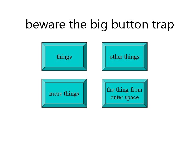 beware the big button trap things other things more things the thing from outer