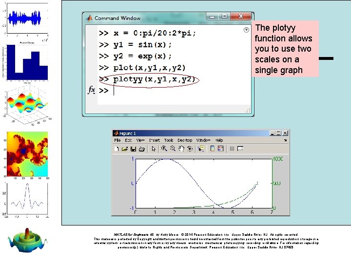The plotyy function allows you to use two scales on a single graph MATLAB