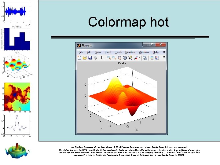 Colormap hot MATLAB for Engineers 4 E, by Holly Moore. © 2014 Pearson Education,