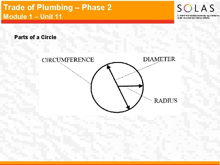 Trade of Plumbing – Phase 2 Module 1 – Unit 11 Parts of a
