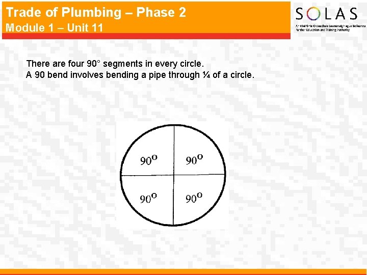 Trade of Plumbing – Phase 2 Module 1 – Unit 11 There are four