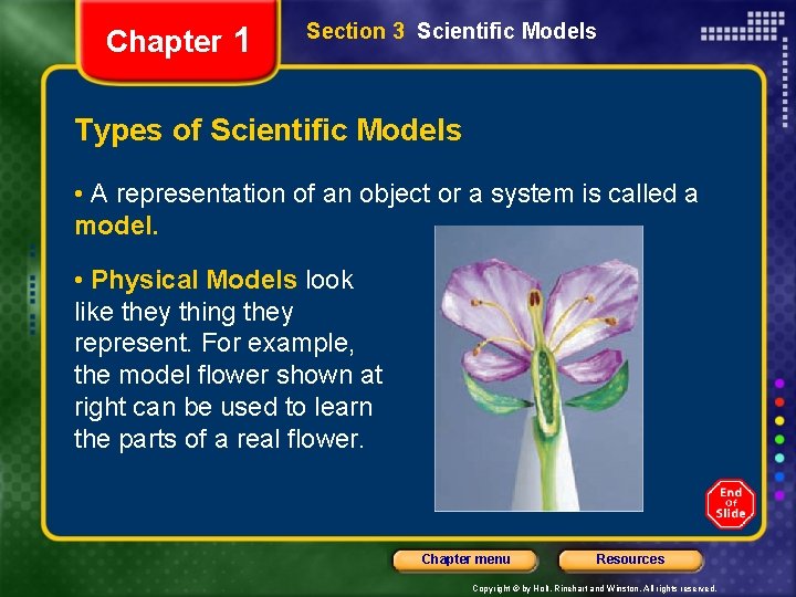 Chapter 1 Section 3 Scientific Models Types of Scientific Models • A representation of Chapter 1 Section 3 Scientific Models Types of Scientific Models • A representation of