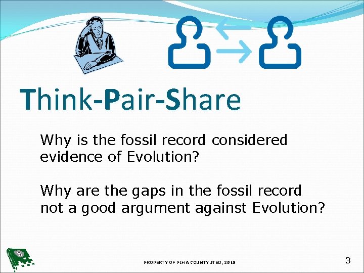 Think-Pair-Share Why is the fossil record considered evidence of Evolution? Why are the gaps