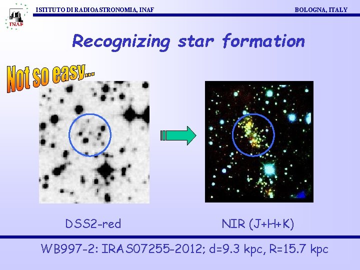ISTITUTO DI RADIOASTRONOMIA, INAF BOLOGNA, ITALY Recognizing star formation DSS 2 -red NIR (J+H+K)