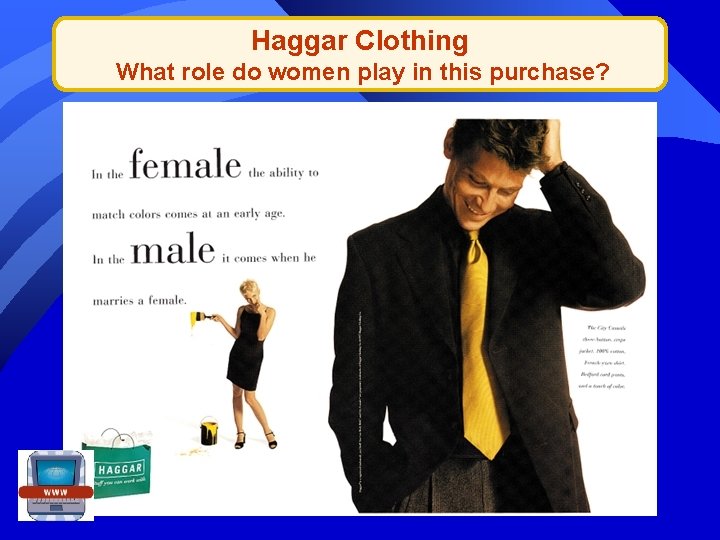 Haggar Clothing What role do women play in this purchase? 