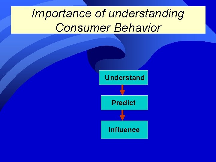 Importance of understanding Consumer Behavior Understand Predict Influence 