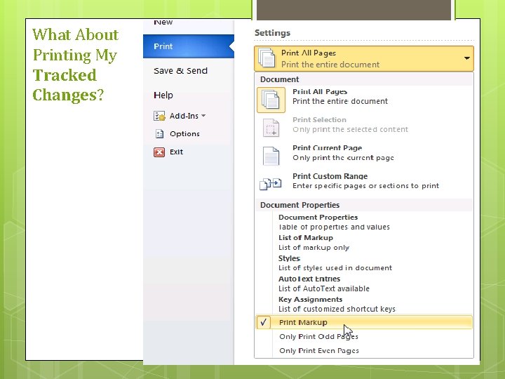 What About Printing My Tracked Changes? 