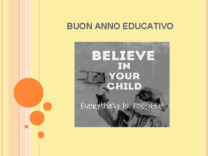 BUON ANNO EDUCATIVO 