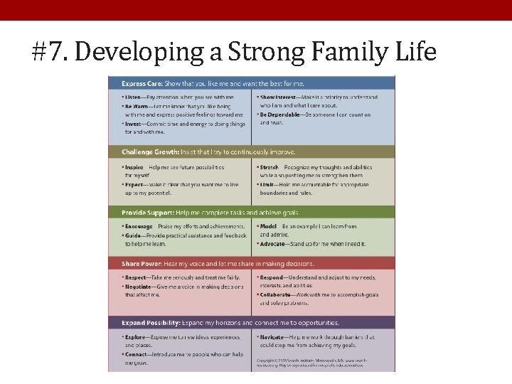 #7. Developing a Strong Family Life 