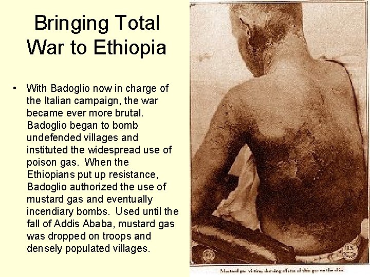 Bringing Total War to Ethiopia • With Badoglio now in charge of the Italian