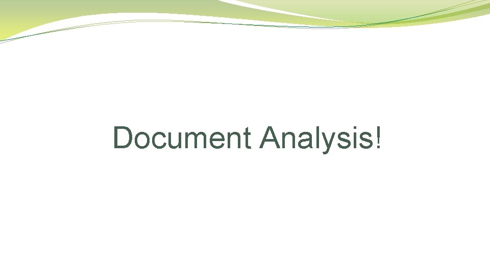 Document Analysis! 