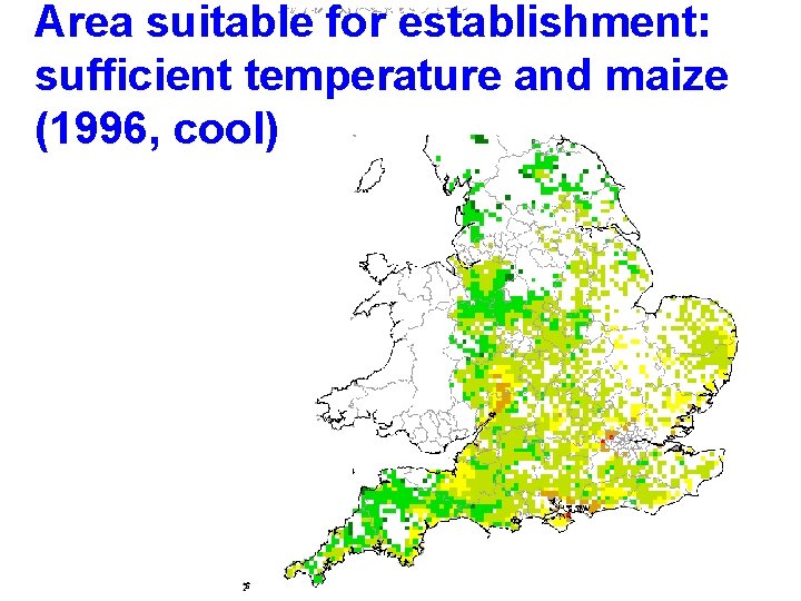 Area suitable for establishment: sufficient temperature and maize (1996, cool) Fig. A 3(viii) 