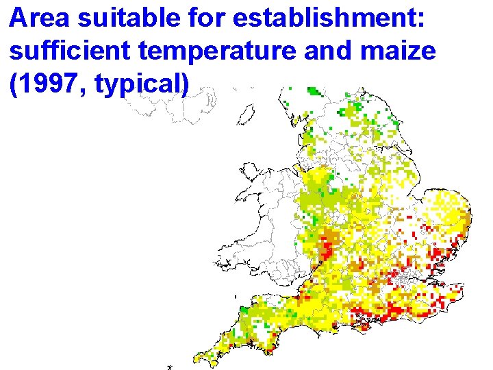 Area suitable for establishment: sufficient temperature and maize (1997, typical) Fig. A 3(ix) 