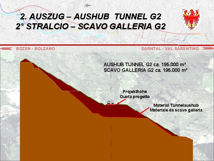 2. AUSZUG – AUSHUB TUNNEL G 2 2° STRALCIO – SCAVO GALLERIA G 2