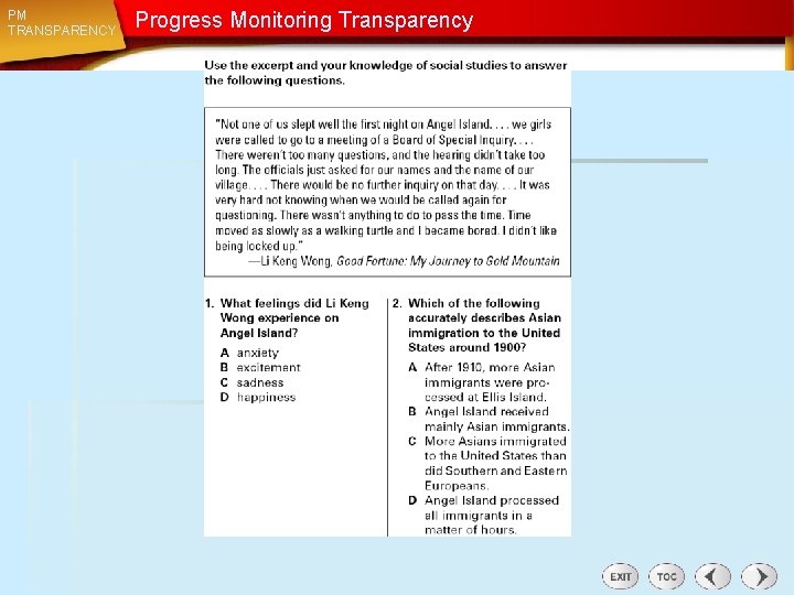 PM TRANSPARENCY Progress Monitoring Transparency 