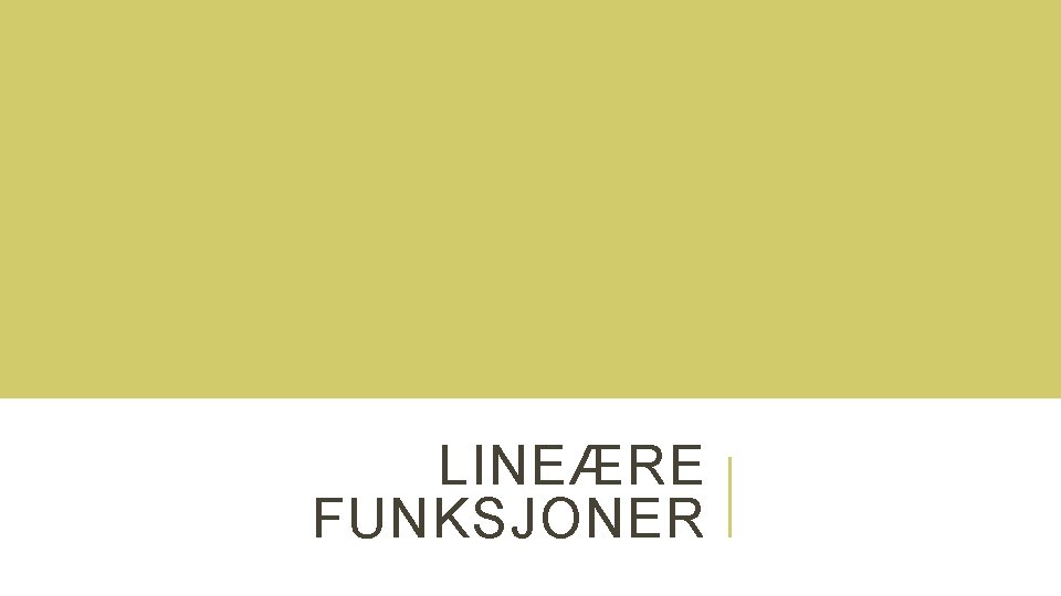 LINEÆRE FUNKSJONER 