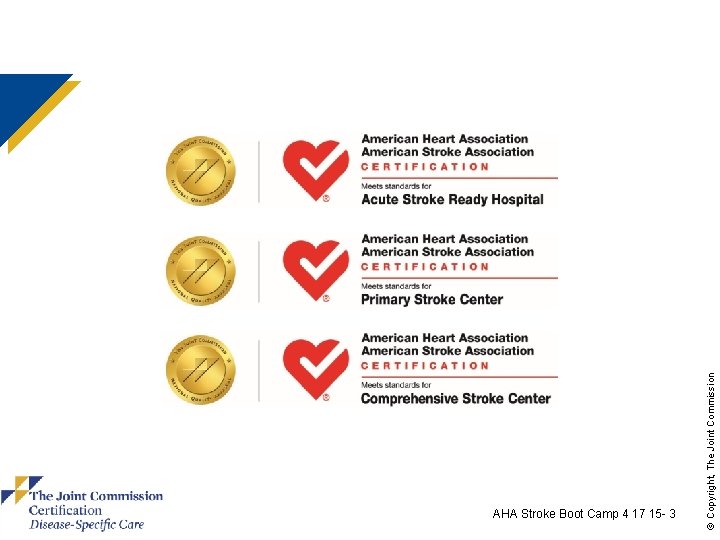 © Copyright, The Joint Commission AHA Stroke Boot Camp 4 17 15 - 3