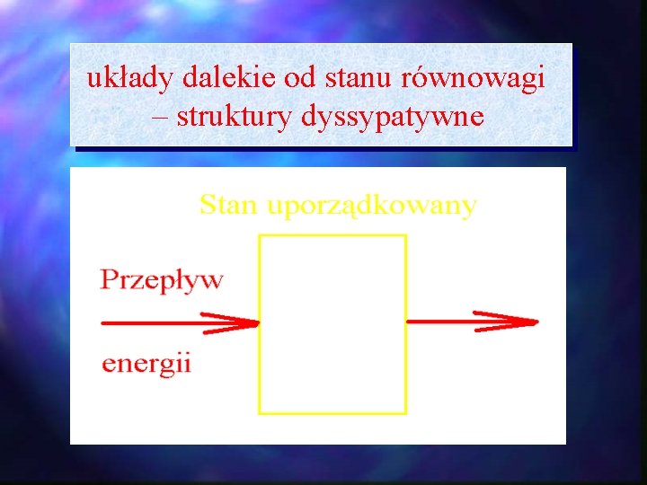 układy dalekie od stanu równowagi – struktury dyssypatywne układy dalekie od stanu równowagi – struktury dyssypatywne