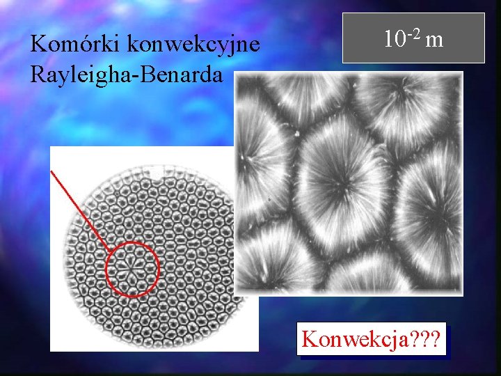 Komórki konwekcyjne Rayleigha-Benarda 10 -2 m Konwekcja? ? ? Komórki konwekcyjne Rayleigha-Benarda 10 -2 m Konwekcja? ? ?