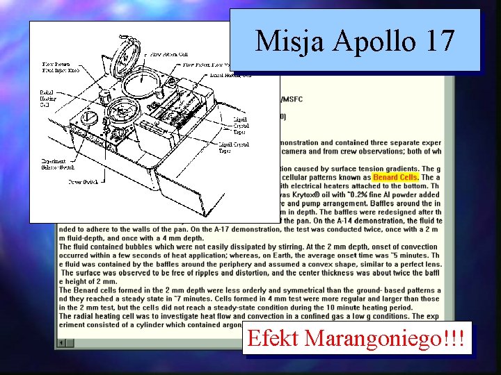 Misja Apollo 17 Efekt Marangoniego!!! Misja Apollo 17 Efekt Marangoniego!!!