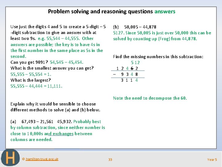 Problem solving and reasoning questions answers Use just the digits 4 and 5 to