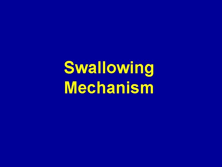 Swallowing Mechanism 