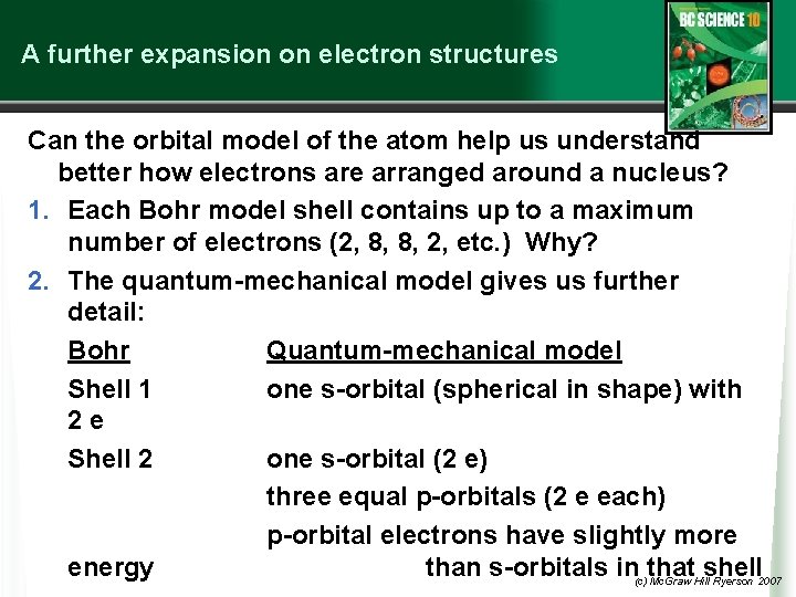 A further expansion on electron structures Can the orbital model of the atom help