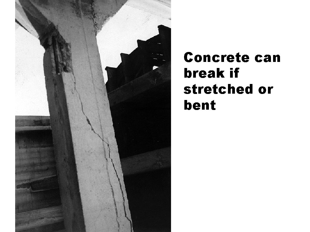 Concrete can break if stretched or bent 
