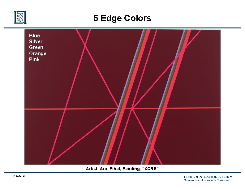 5 Edge Colors Blue Silver Green Orange Pink Artist: Ann Pibal; Painting: “XCRS” D