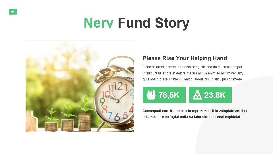 Nerv Fund Story Please Rise Your Helping Hand Dolor sit amet, consectetur adipiscing elit,