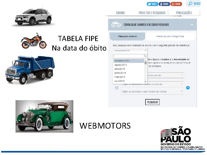 TABELA FIPE Na data do óbito WEBMOTORS 