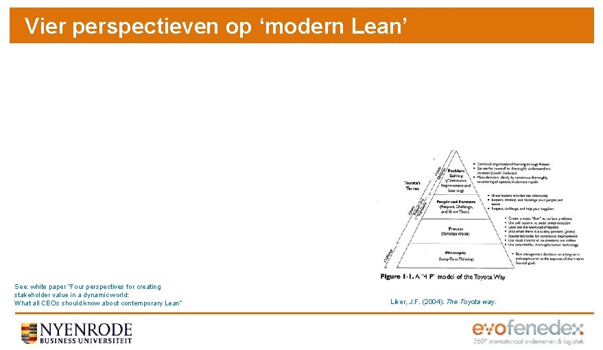 Vier perspectieven op ‘modern Lean’ See: white paper “Four perspectives for creating stakeholder value