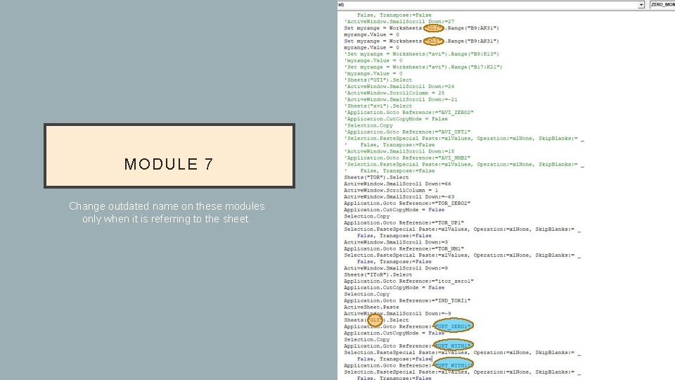 MODULE 7 Change outdated name on these modules only when it is referring to