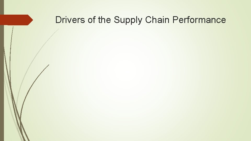 Drivers of the Supply Chain Performance 