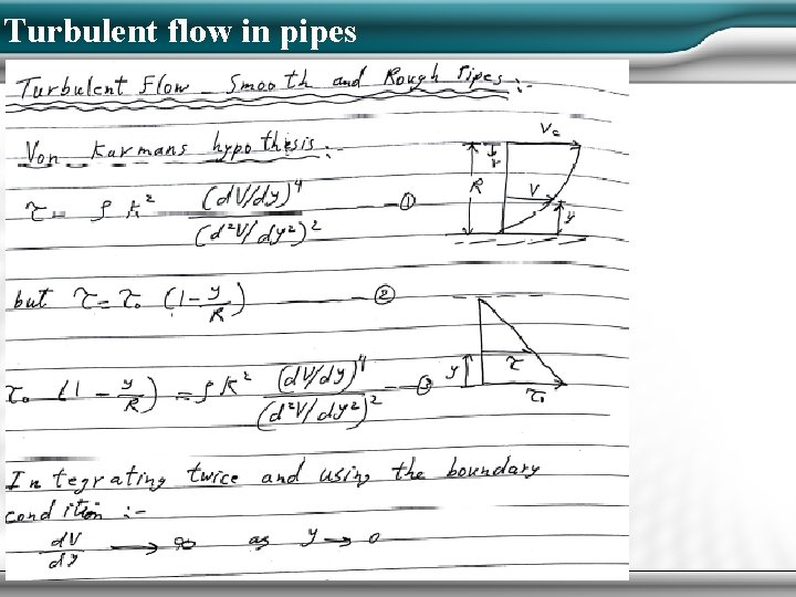 Turbulent flow in pipes 