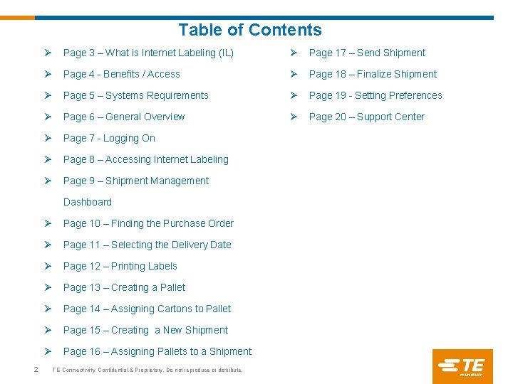 Table of Contents Ø Page 3 – What is Internet Labeling (IL) Ø Page