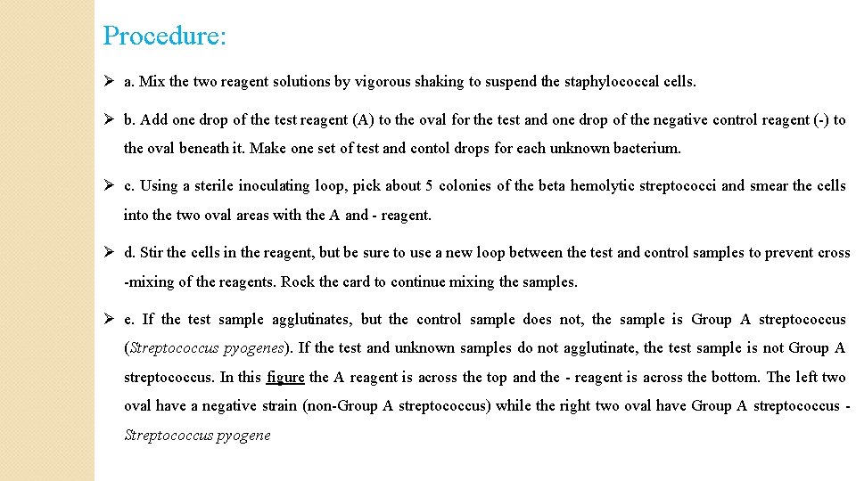 Procedure: Ø a. Mix the two reagent solutions by vigorous shaking to suspend the