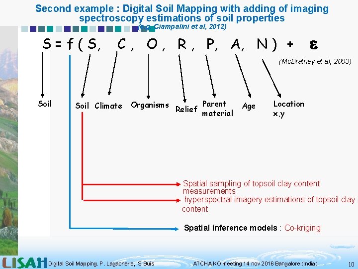 Second example : Digital Soil Mapping with adding of imaging spectroscopy estimations of soil