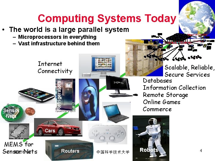 Computing Systems Today • The world is a large parallel system Massive Cluster –