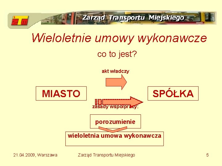 Wieloletnie umowy wykonawcze co to jest? akt władczy MIASTO SPÓŁKA zasady współpracy: porozumienie wieloletnia