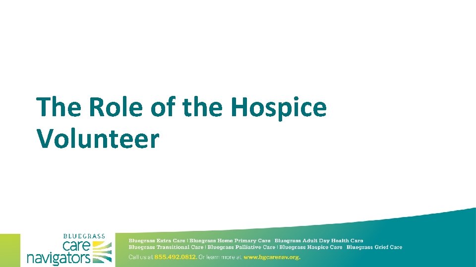 The Role of the Hospice Volunteer 