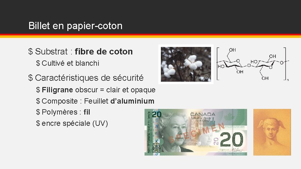 Billet en papier-coton $ Substrat : fibre de coton $ Cultivé et blanchi $