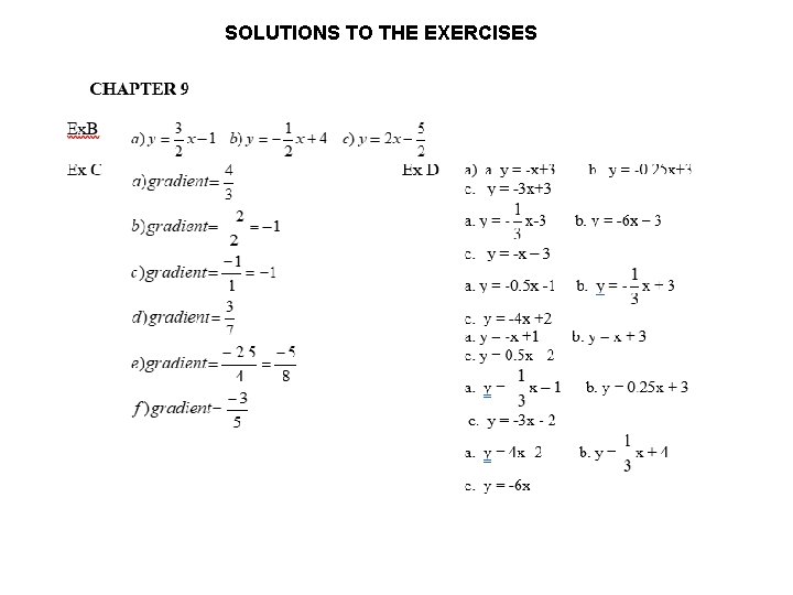 SOLUTIONS TO THE EXERCISES 