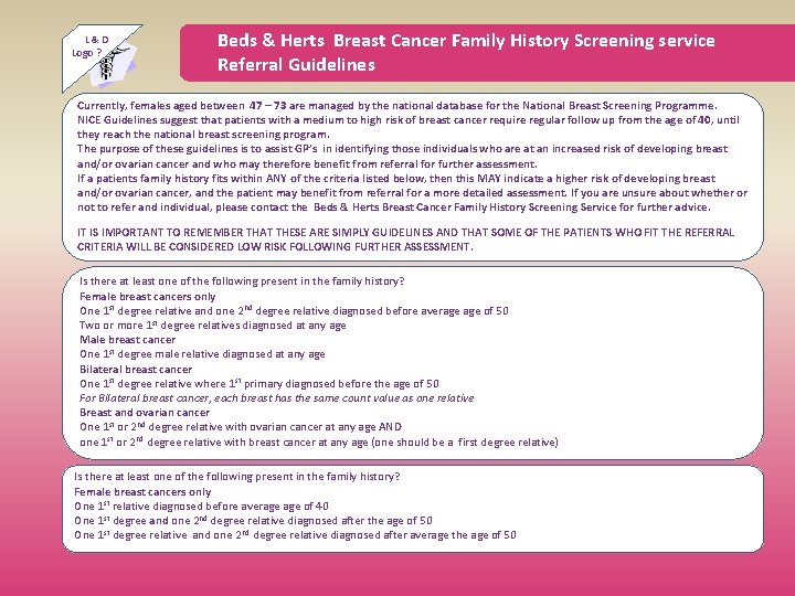 Family History of Breast Cancer LD Logo Management