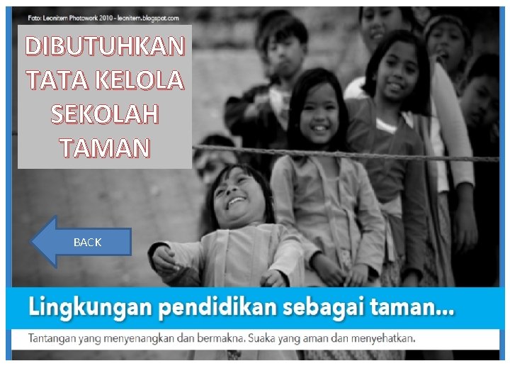 DIBUTUHKAN TATA KELOLA SEKOLAH TAMAN BACK 