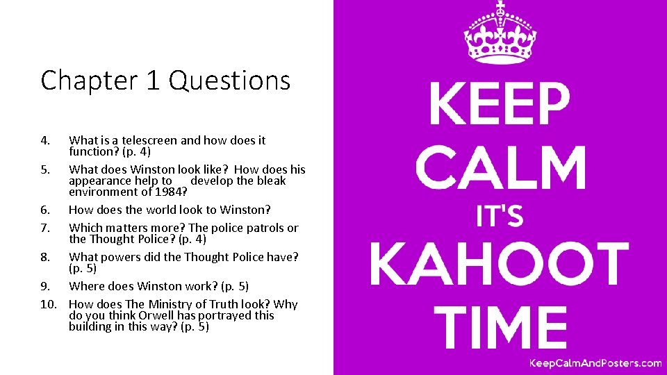 Chapter 1 Questions 4. What is a telescreen and how does it function? (p.