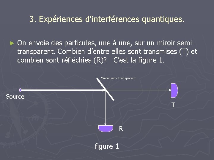 3. Expériences d’interférences quantiques. ► On envoie des particules, une à une, sur un