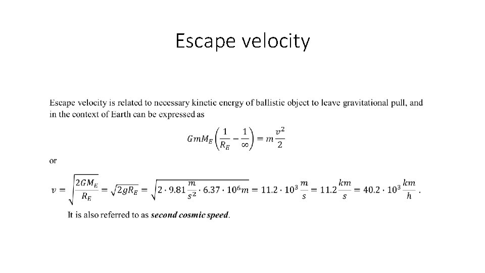 Escape velocity 