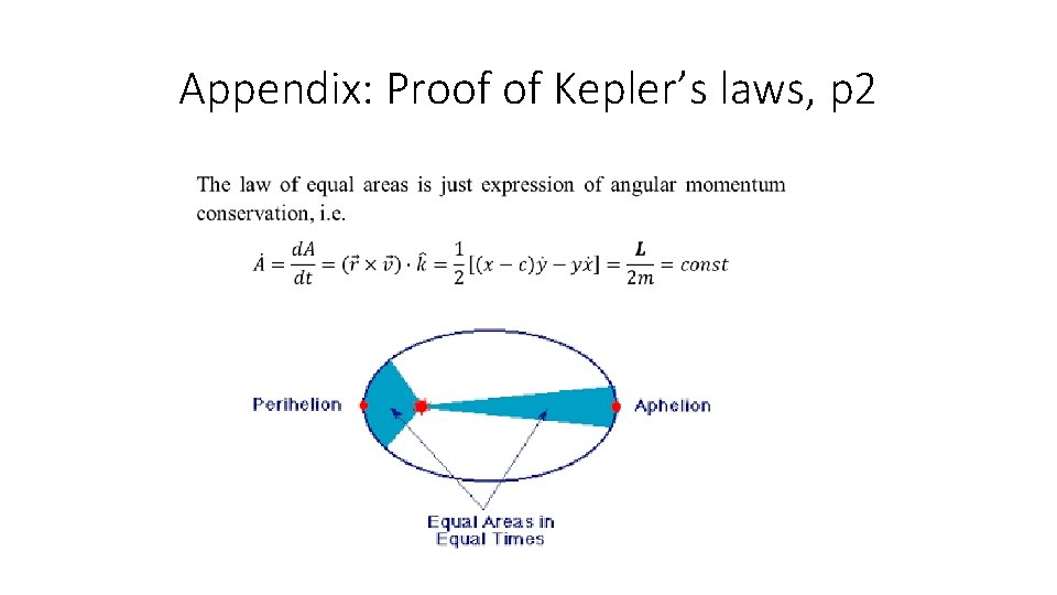 Appendix: Proof of Kepler’s laws, p 2 