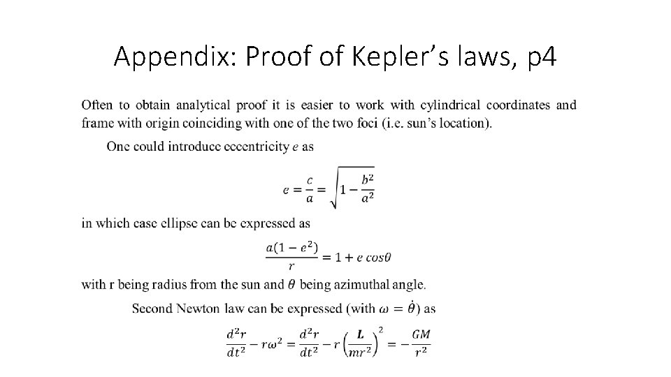 Appendix: Proof of Kepler’s laws, p 4 